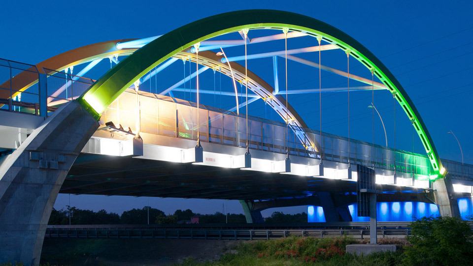 Il nuovo ponte di scavalco della A21 a Brescia