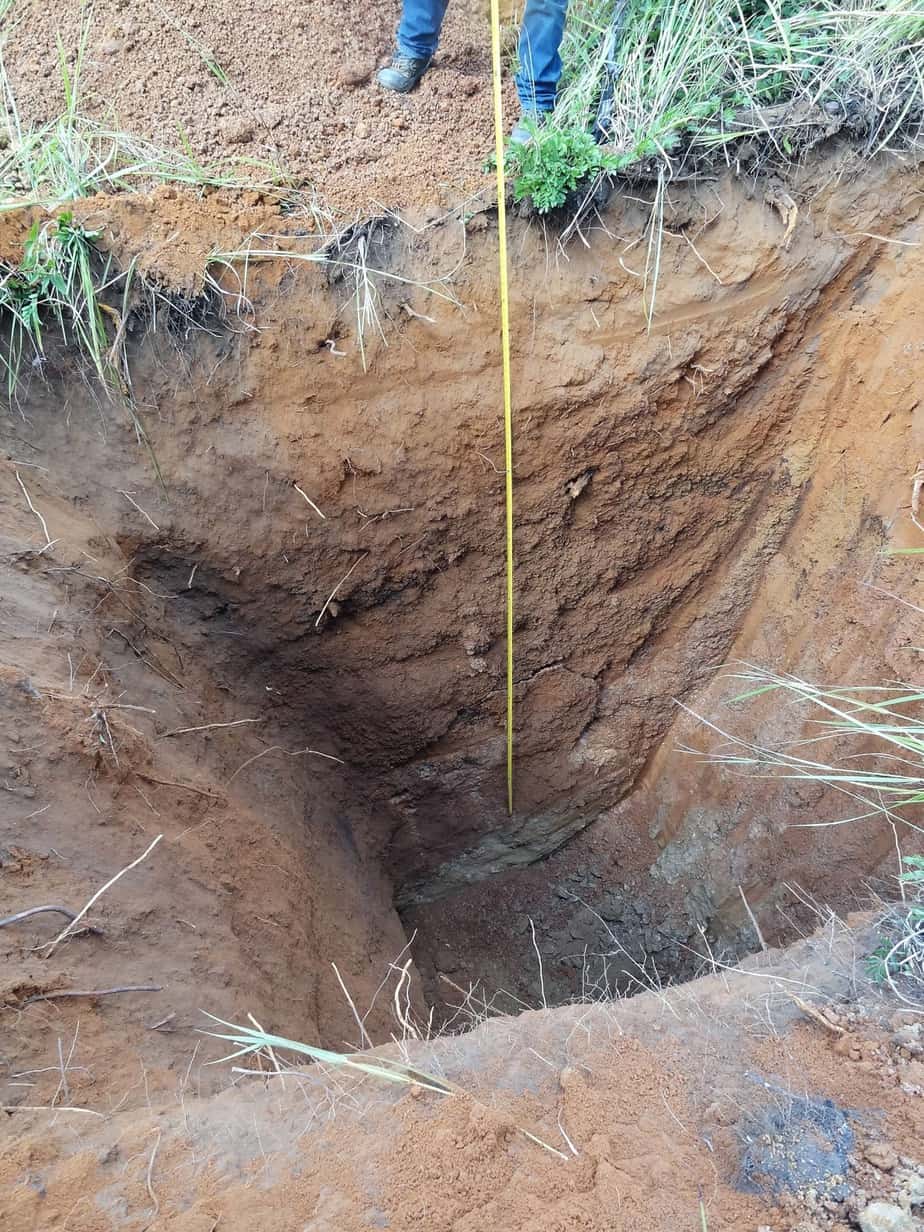 La stratigrafia dello scavo di prova al km 382+050 (Test Pit 1 RHS)