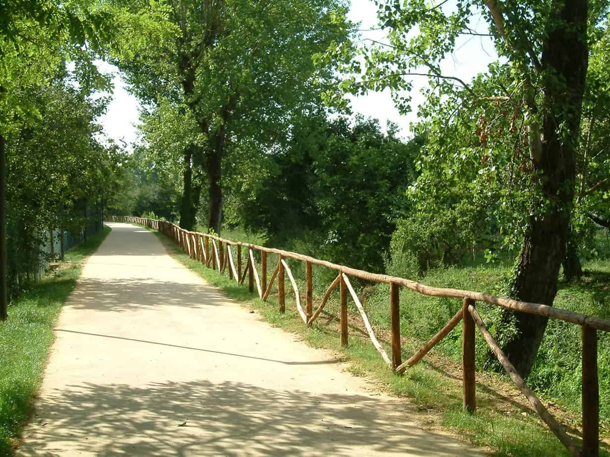 Una pista ciclabile in un parco urbano in cui è stato utilizzato il Soil Sement mediante posa con vibrofinitrice
