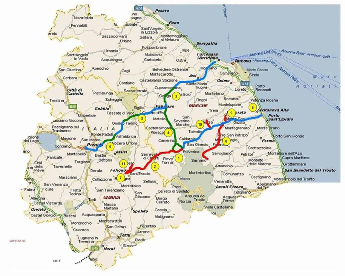 L’inquadramento territoriale degli assi viari del Quadrilatero Marche-Umbria