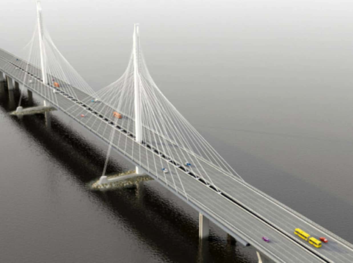 Un rendering del Petrovsky Bridge