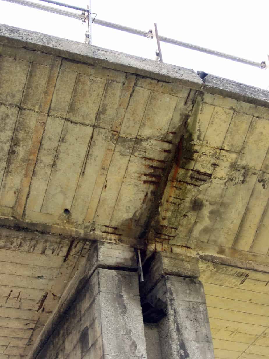 Gli ammaloramenti tipici osservati sulle strutture del viadotto