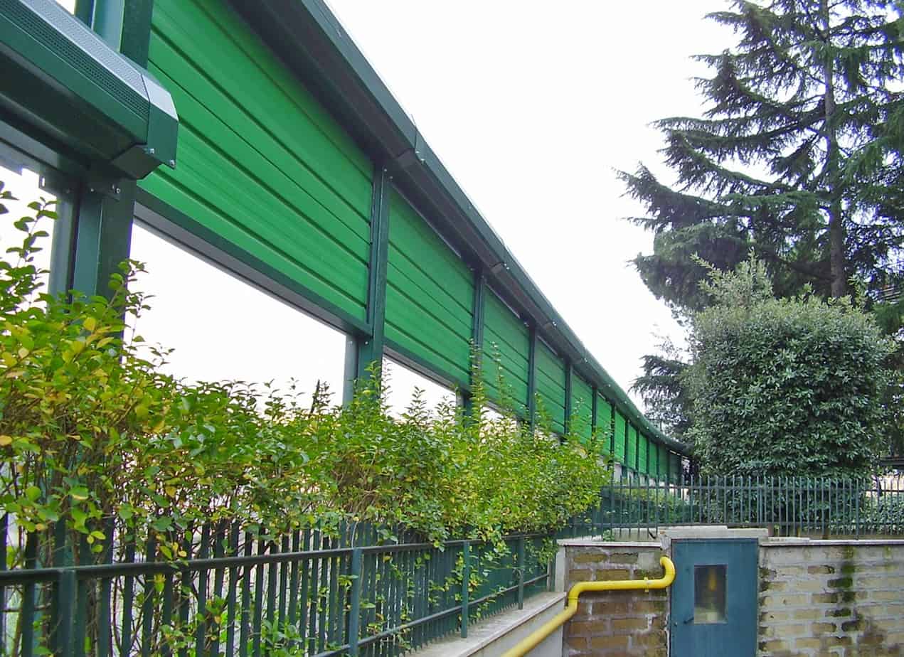 La barriera antirumore in Via Isaac Newton a Milano con riduttore ellittico