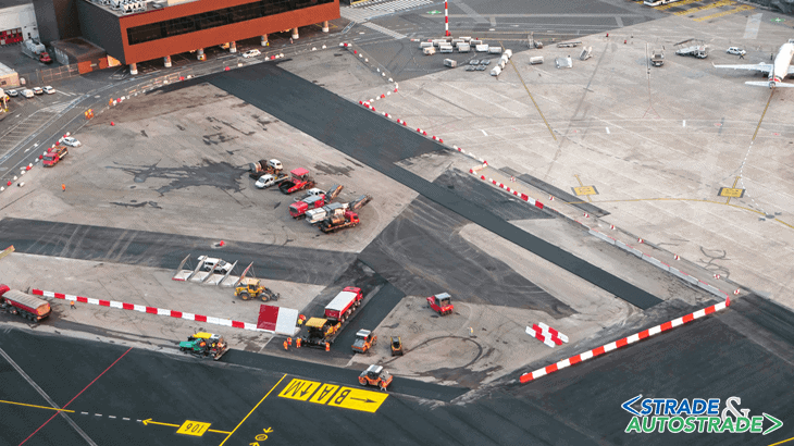 L’intervento di miglioramento e manutenzione dell’Apron 100 sul piazzale Est all’aeroporto di Firenze-Peretola “Amerigo Vespucci“
