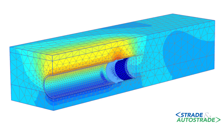 Il modello 3D degli spostamenti verticali (galleria eseguita con TBM scudata)