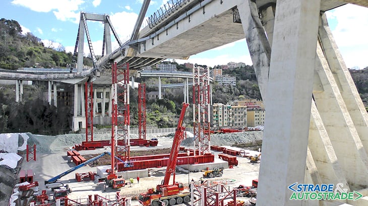 La demolizione del viadotto Polcevera