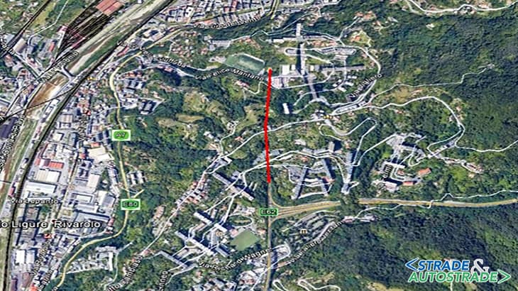 Vista aerea della galleria A7 Monte Galletto