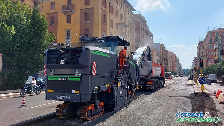 Cantiere stradale a Roma