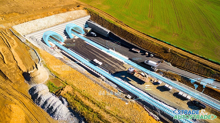 Aerial view to new tunnel