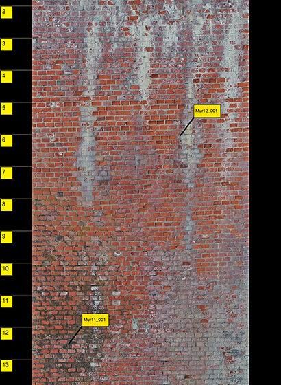 Difetti con ADD_B su quadrante di opera in muratura